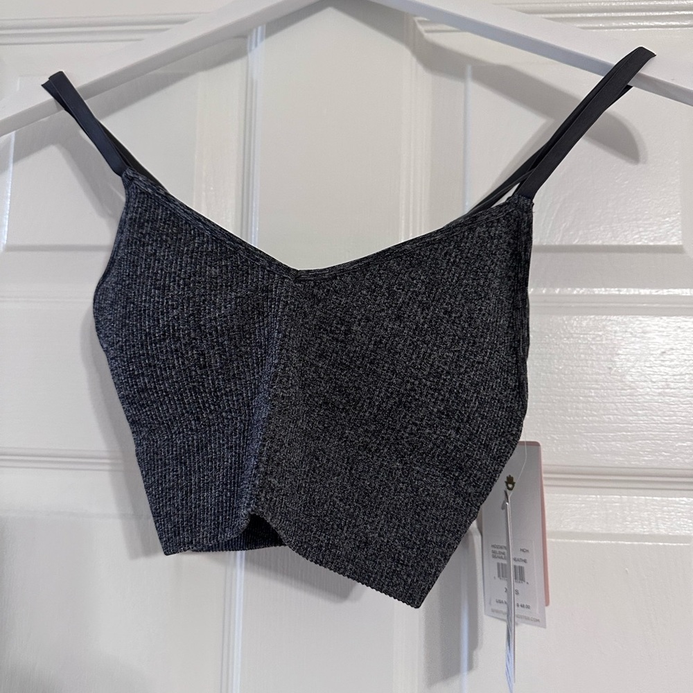 Spiritual Gangster Selene seamless heather sports bra NWT grey